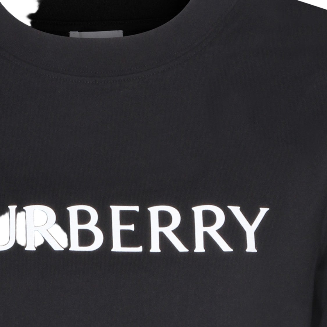 Burberry Short-Sleeve Black Top With Bold Logo Detail