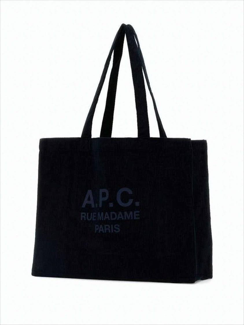 A.P.C. Rectangular Black Shoulder Bag With Design