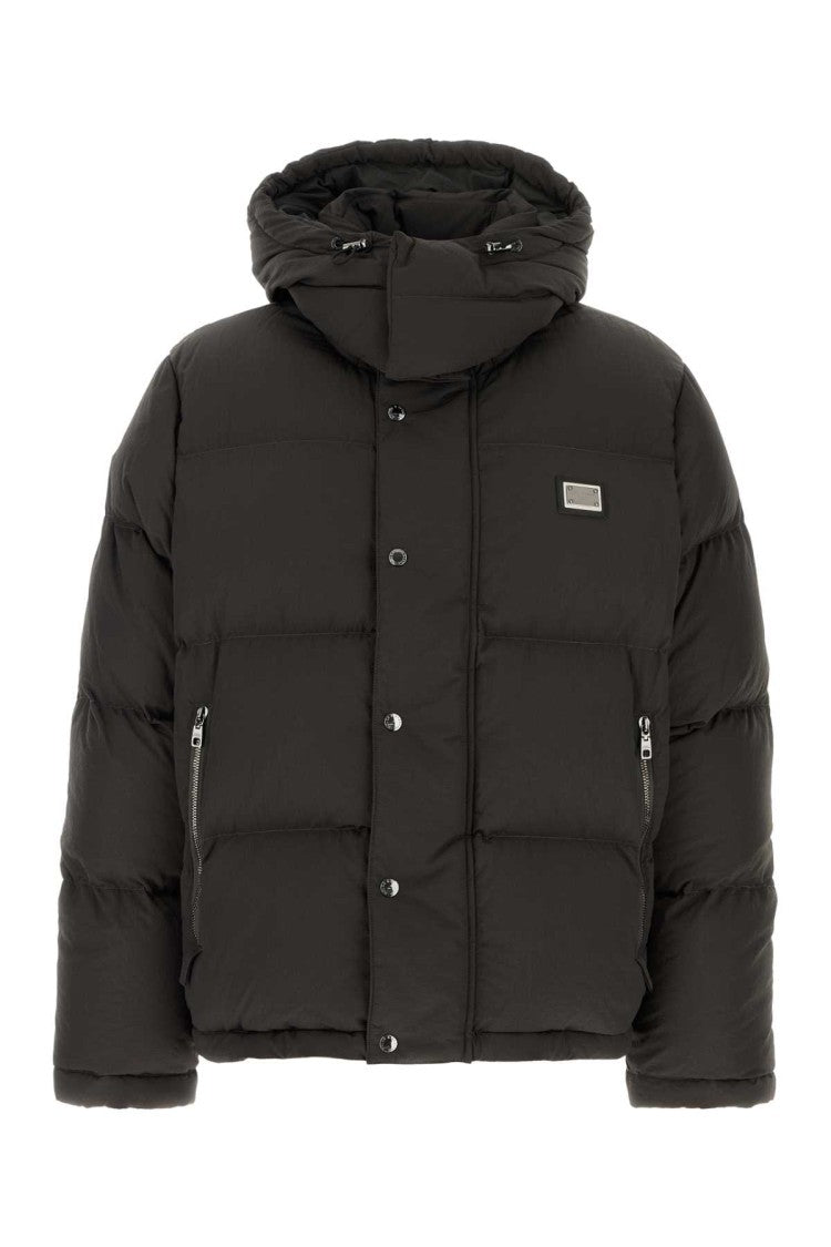Dolce & Gabbana Slate Nylon Blend Down Jacket