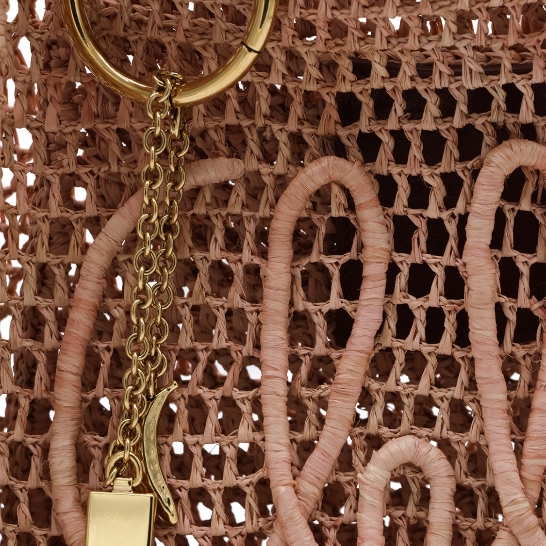Chloé Rectangular Woven Tote Bag With Crochet Design