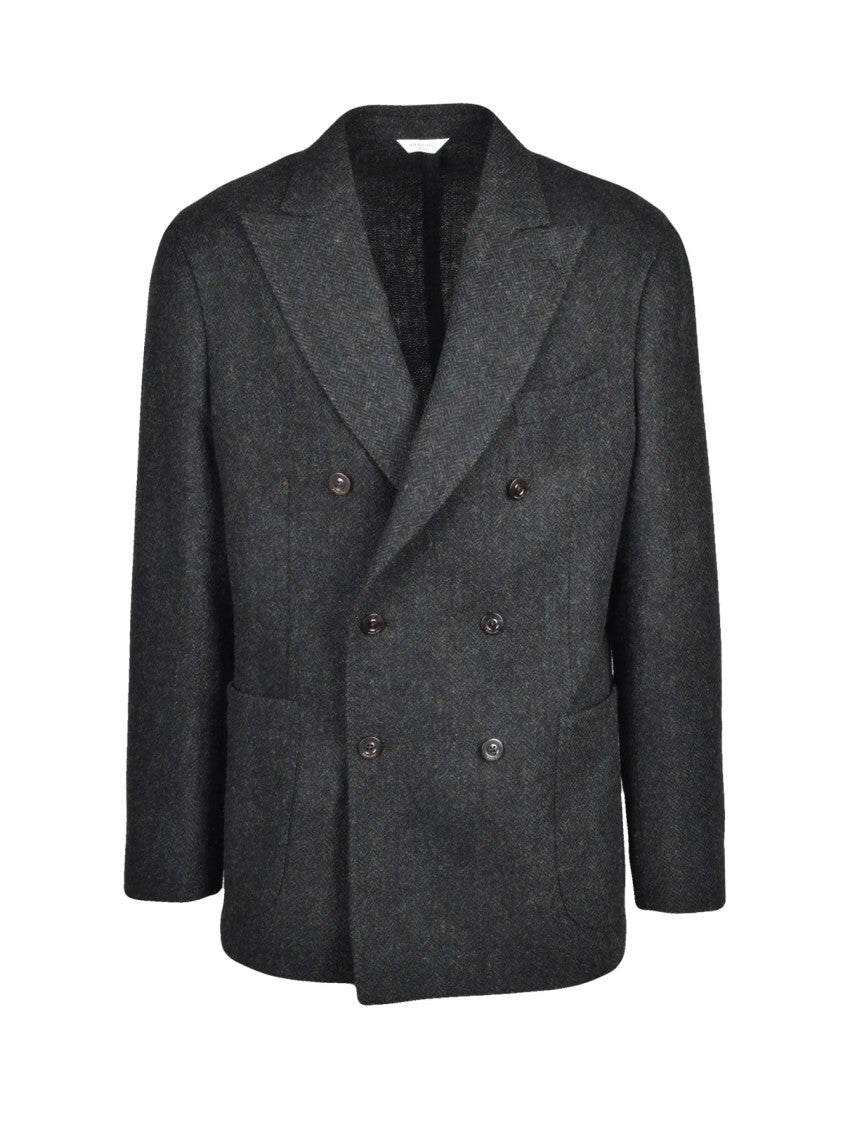 Boglioli Green Double-Breasted Wool Jacket
