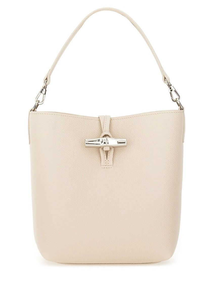 Longchamp Bucket-Style Handbag With Textured Leather And Silver-Tone Hardware