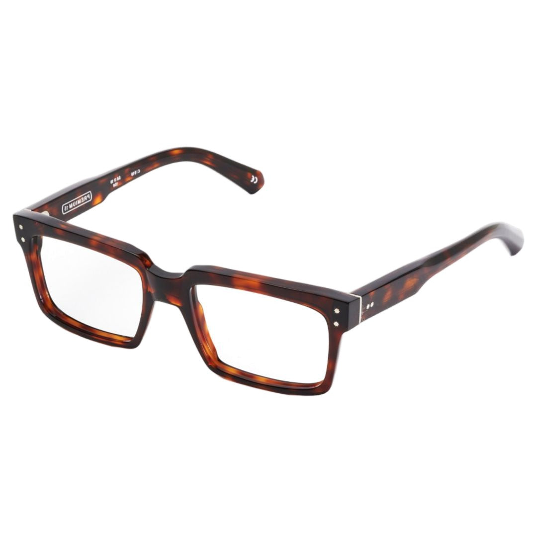 Kador Premium 15 Bold Rectangular Tortoiseshell Sunglasses With Metallic Accents