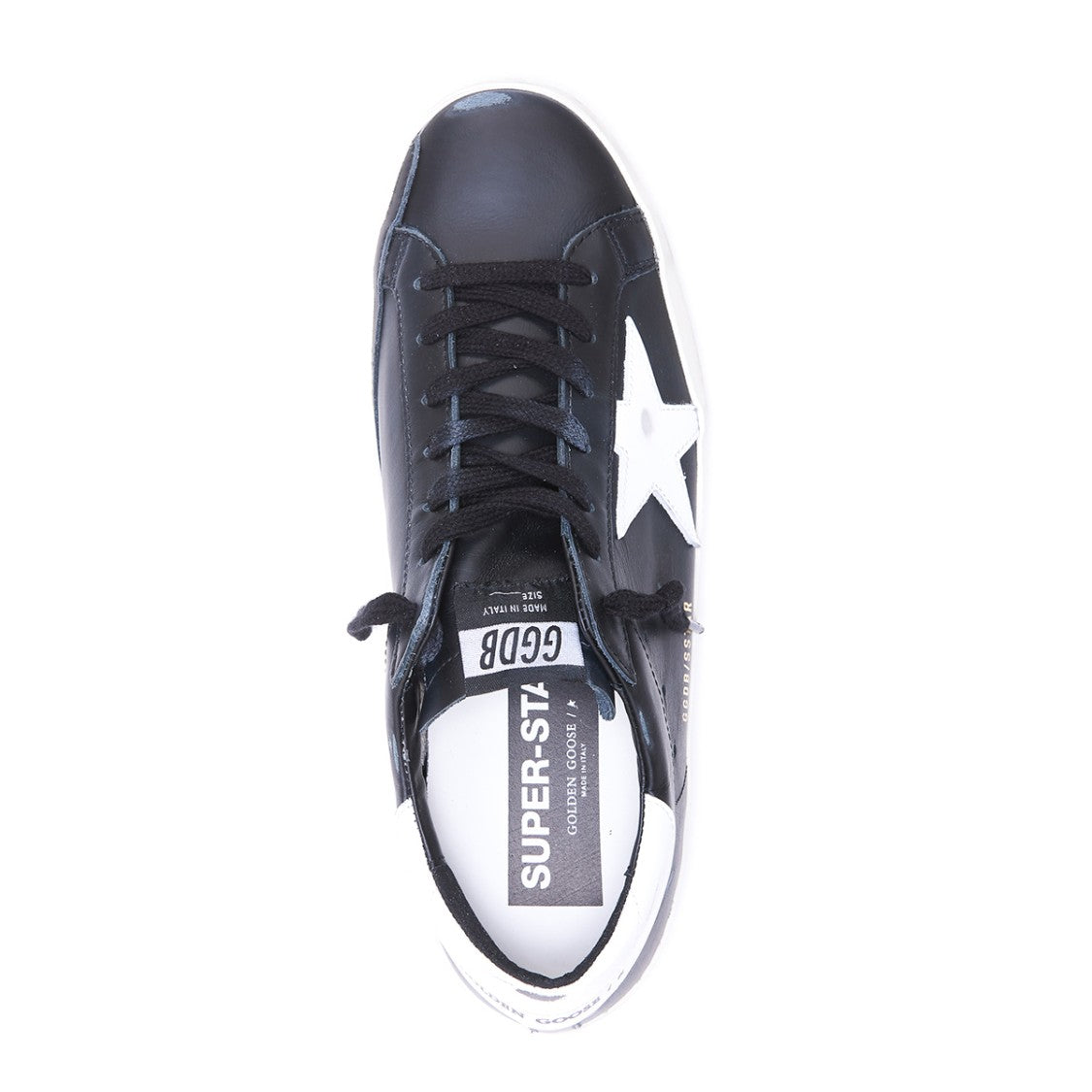 Golden Goose Black And White Leather Super-Star Sneakers