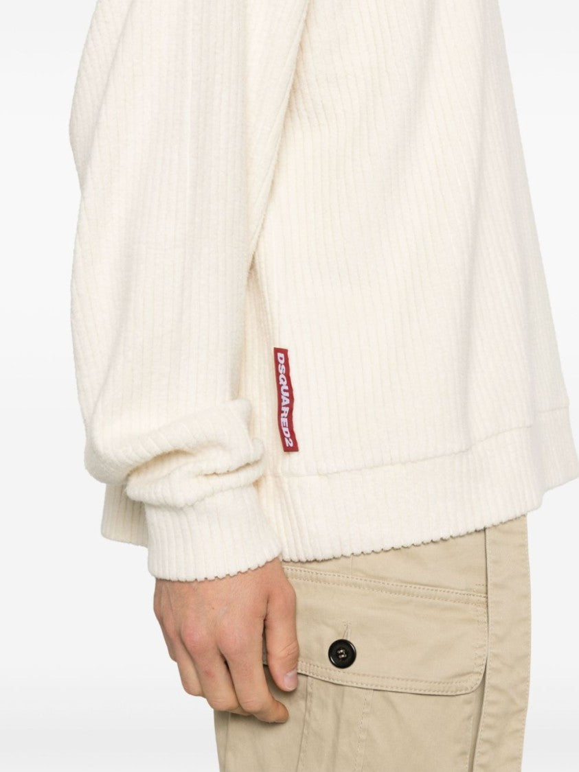 Dsquared2 Relaxed-Fit Ribbed Knit Sweater With Subtle Branding