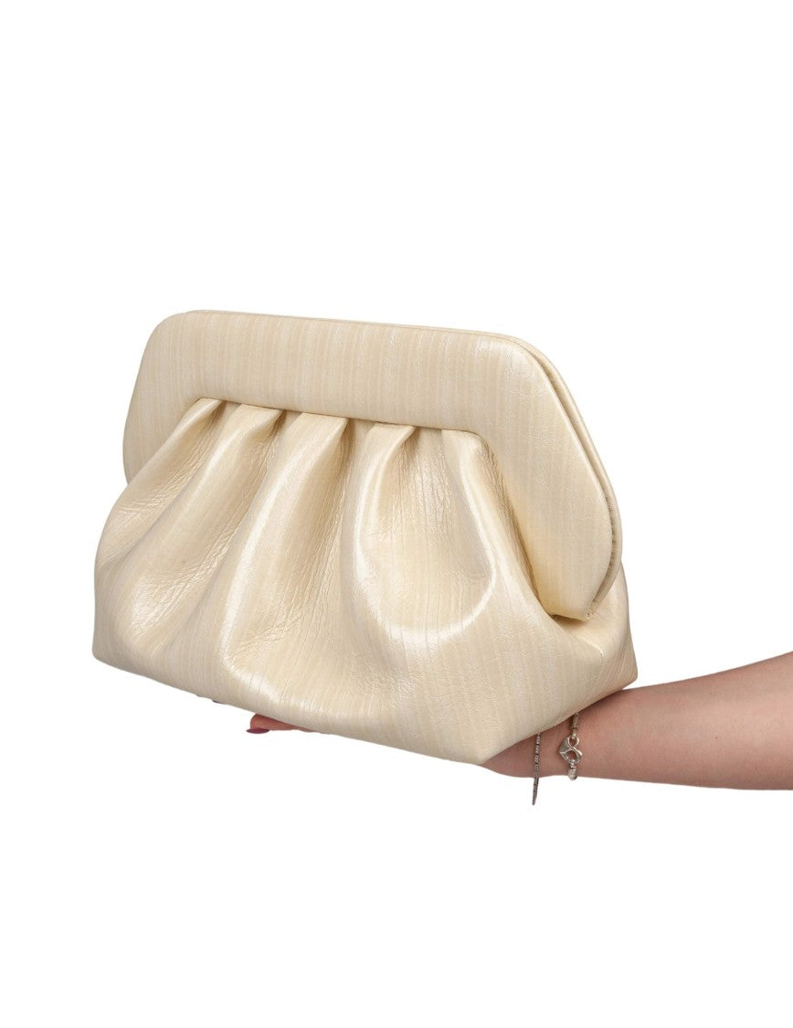 Themoirè Structured Striped-Effect Faux Leather Handbag