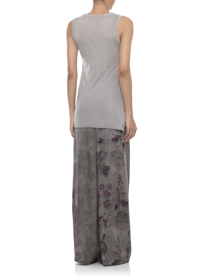 Avant Toi Grey Round Neck Cotton Tank Top