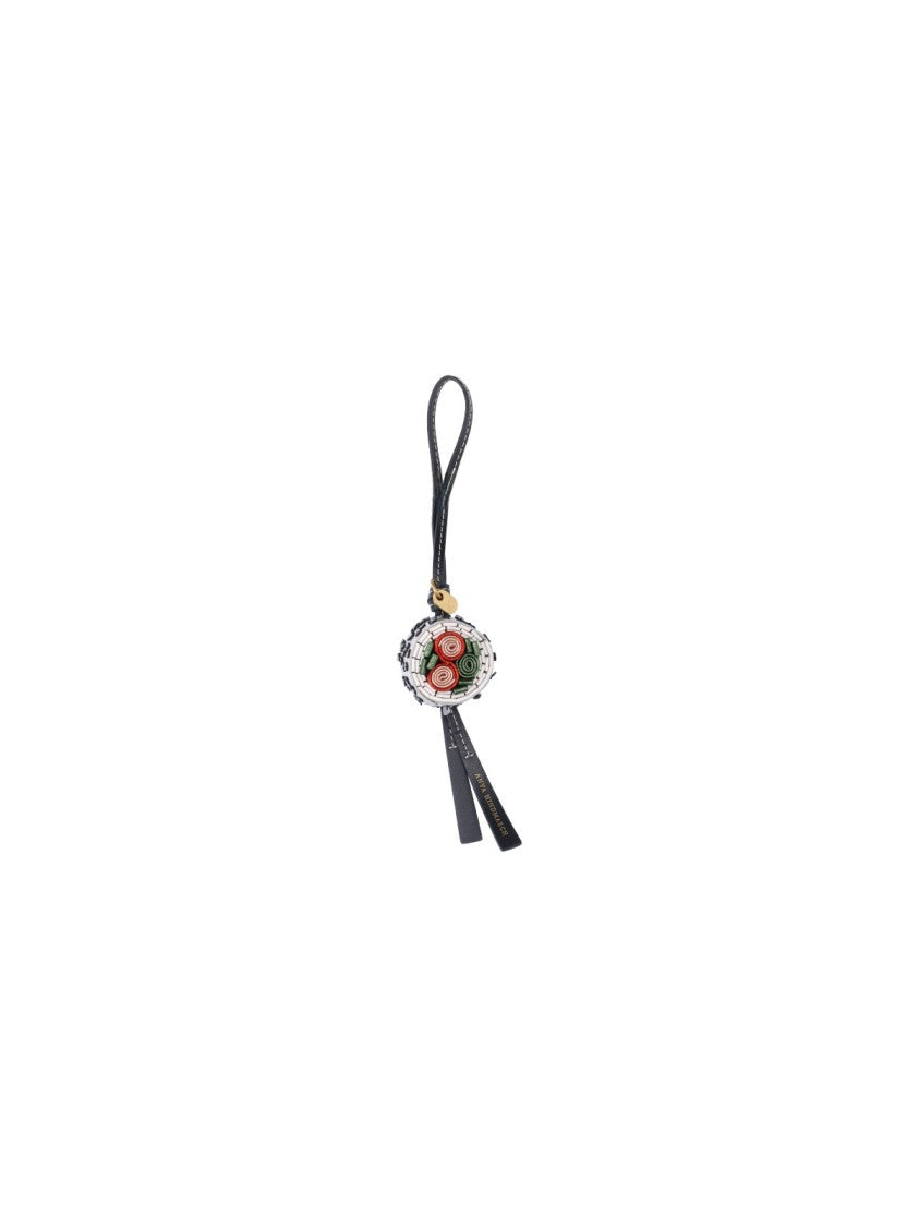 Anya Hindmarch Silver Uramaki Sushi Lambskin Keychain