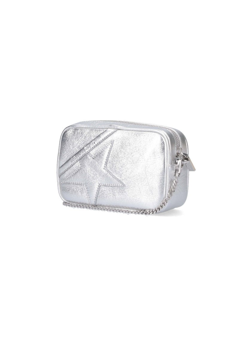 Golden Goose Structured Silver Handbag With Modern Minimalist Design