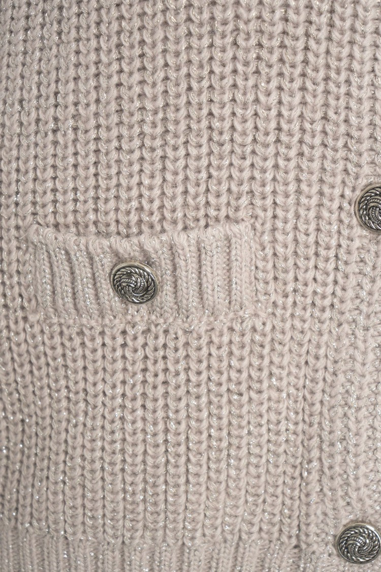 Liu Jo Lurex Knit Cardigan With Decorative Buttons