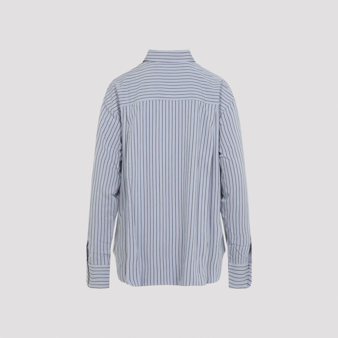 The Frankie Shop Long-Sleeved Blue Shirt With Vertical Stripe Pattern