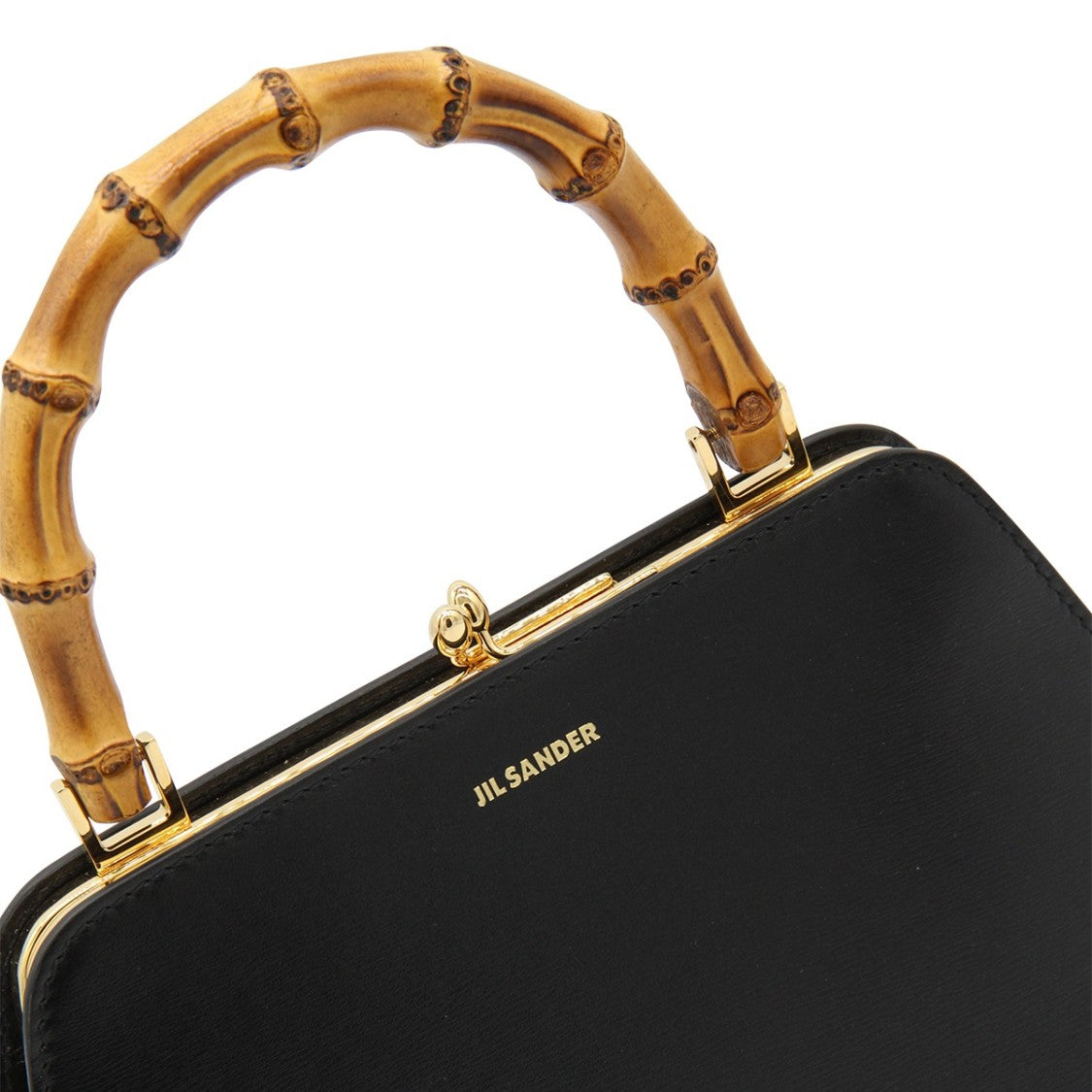 Jil Sander Black Leather Top Handle Bag