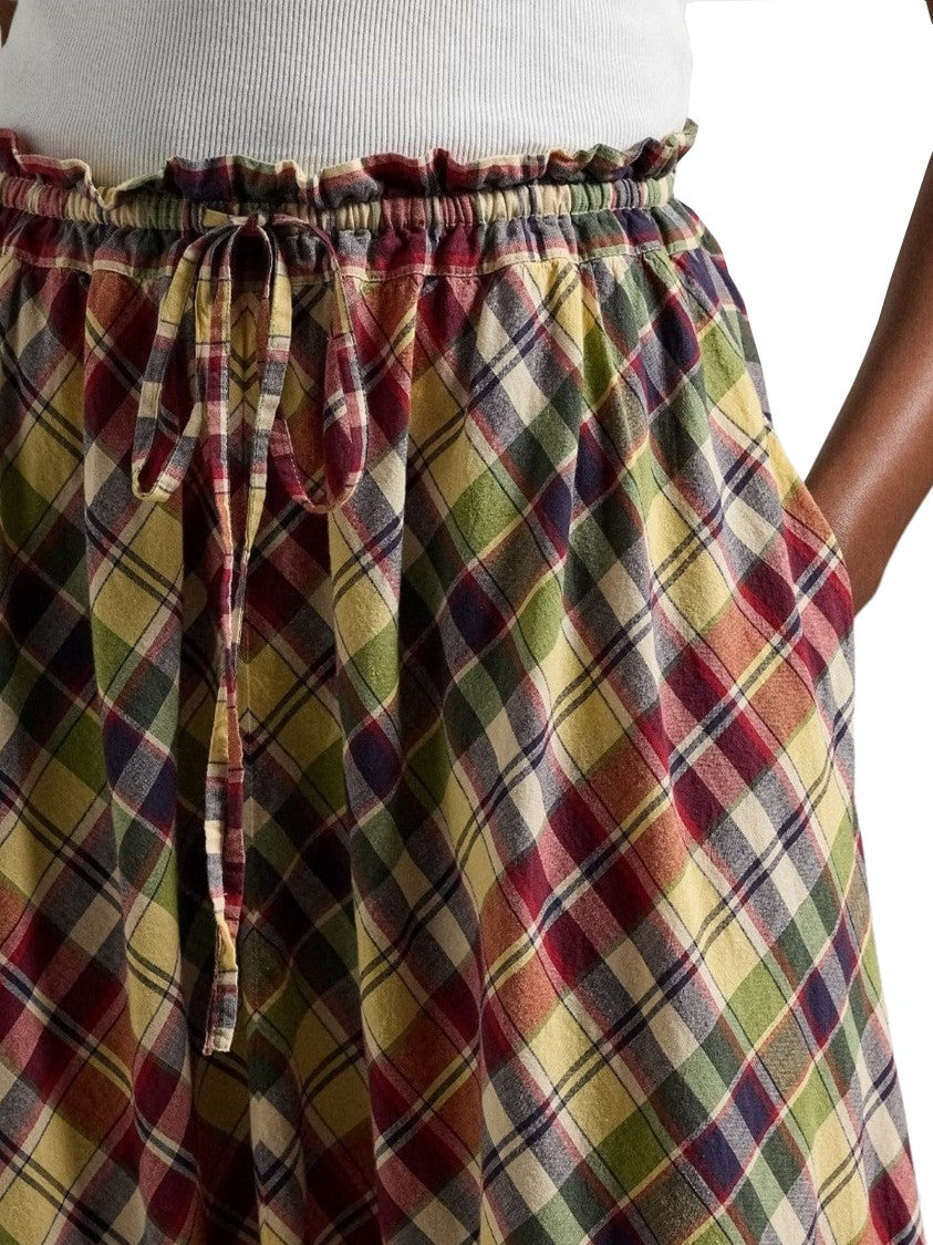 Polo Ralph Lauren Plaid Print Cotton Skirt