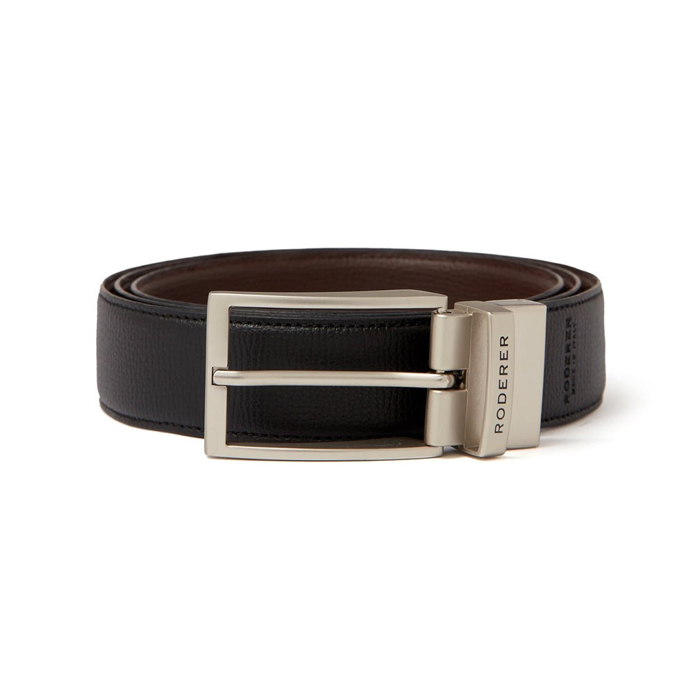 Roderer Black/Brown Italian Leather Maestro Reversible Belt