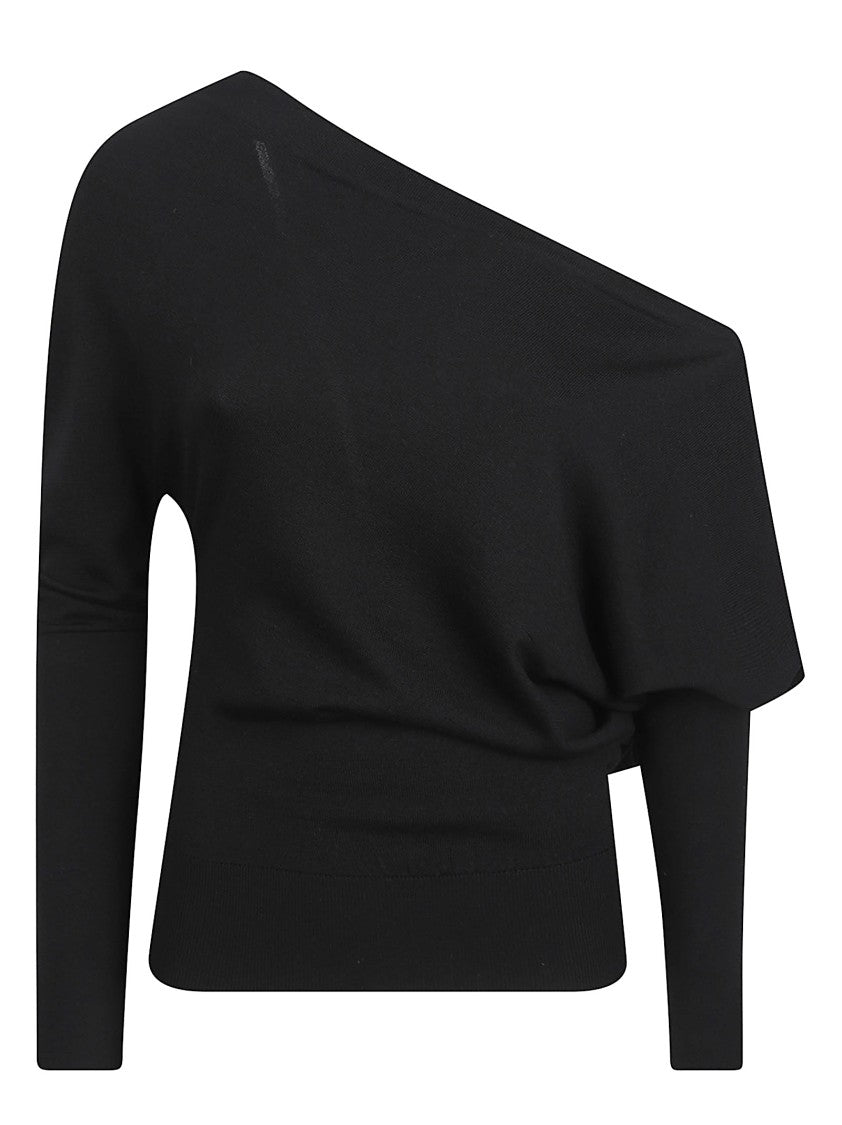 Tom Ford Asymmetrical Neckline Long-Sleeved Top With Exposed Shoulder