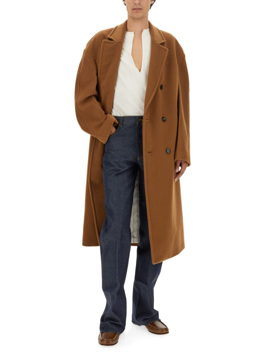 Gucci Double-Breasted Wool Coat With Tailored Silhouette