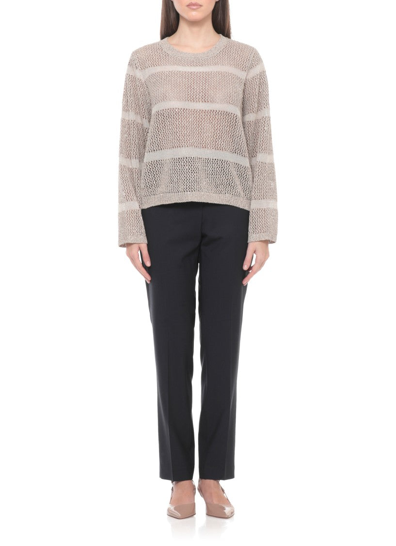 Panicale Perforated Sequin Long Sleeve Sweater