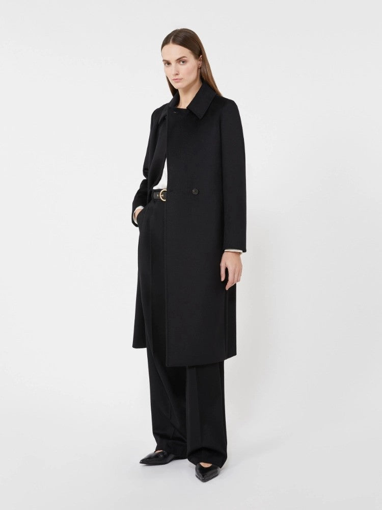 Max Mara Timeless Black Wool Bcollage Coat