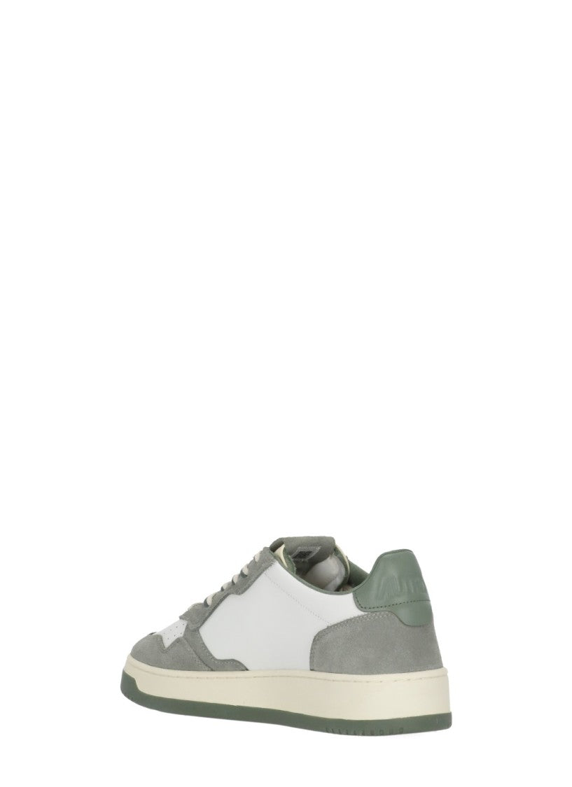 Autry White Medalist Low Leather-Blend Sneakers