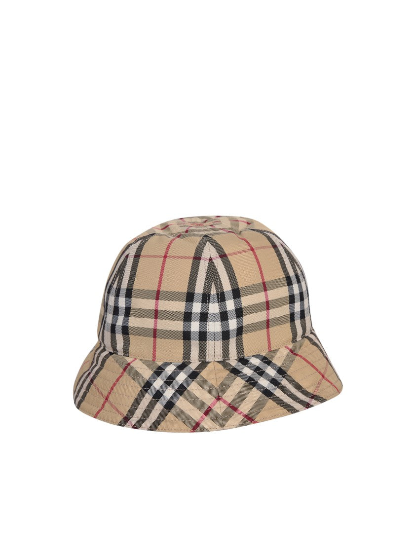 Burberry Beige Bucket Hats With House-Check Print
