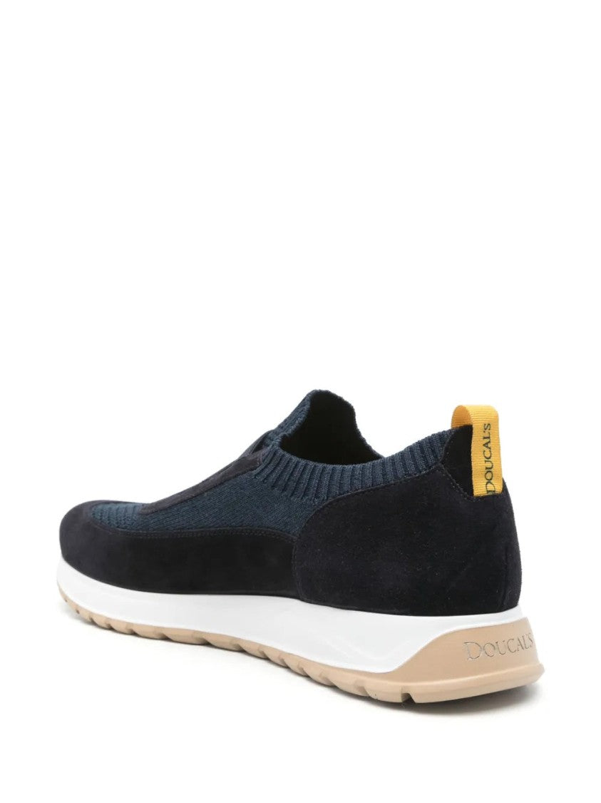 Doucal's Contemporary Blue Trainers With Comfortable Elastic Bands