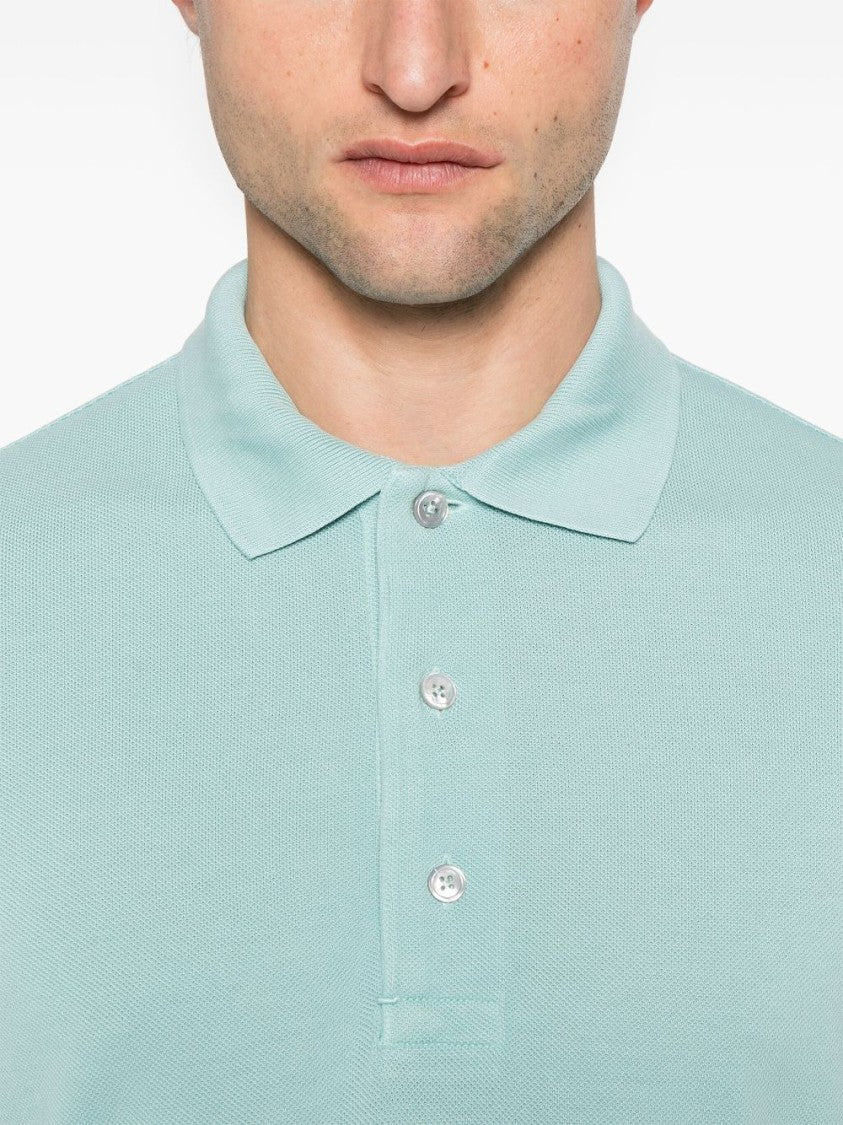 Tom Ford Powder Blue Polo Shirt With Embroidered Logo