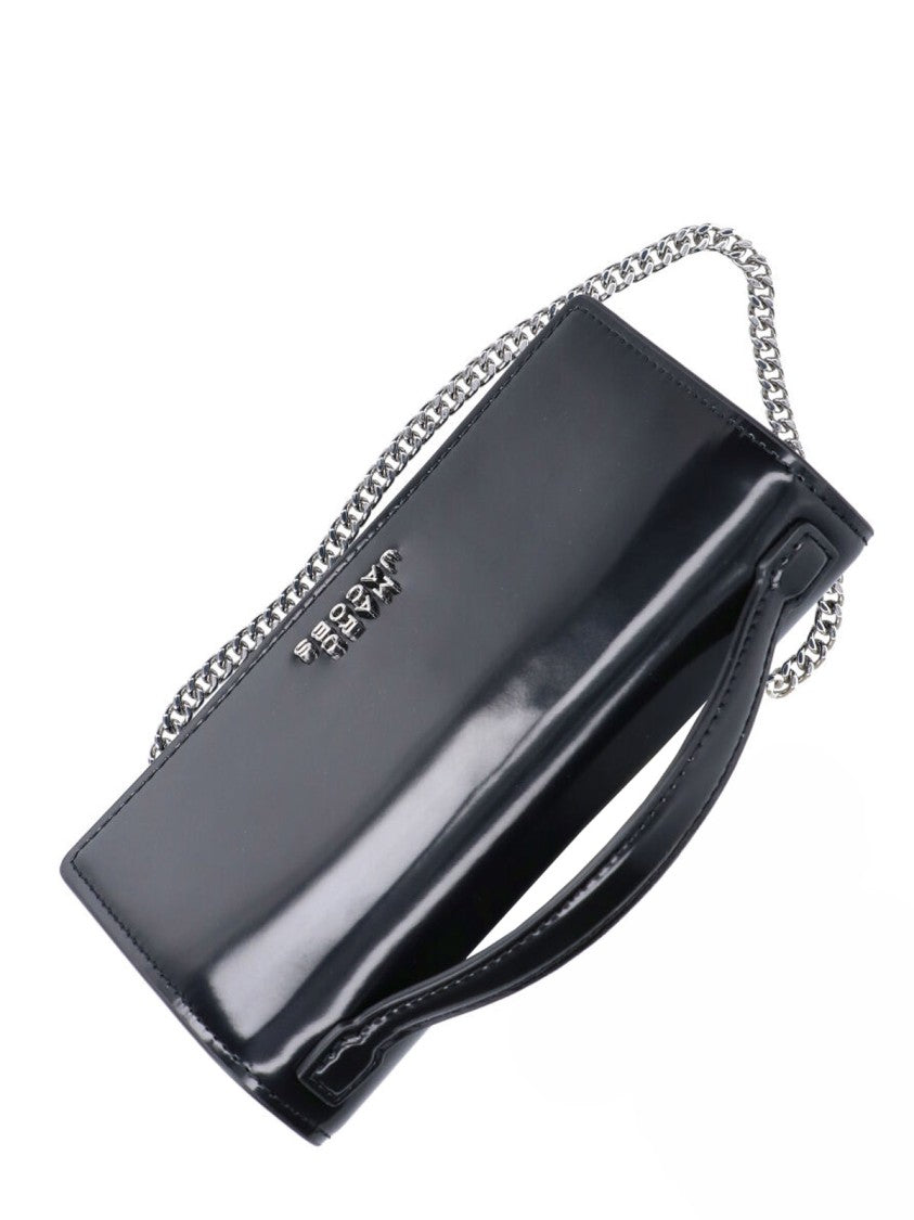 Marc Jacobs Black The Mirror Brushed Leather Handbag
