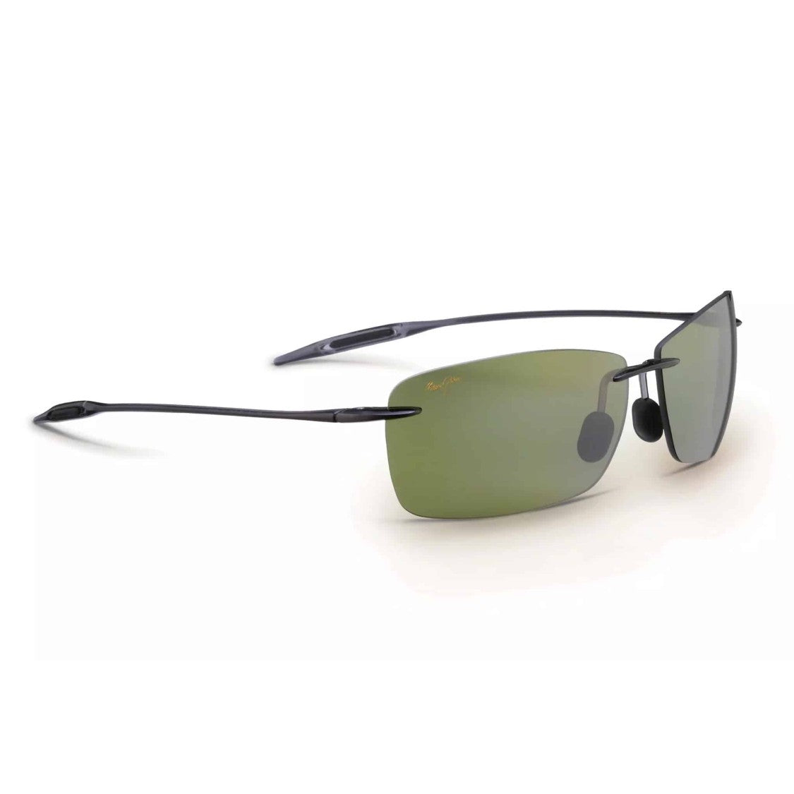 Maui Jim Rimless Sunglasses With Rectangular Green-Tinted Lenses