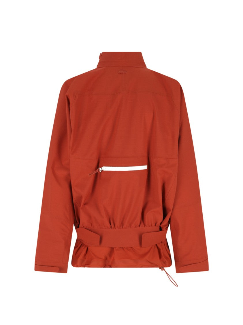 Lacoste Orange Technical Taffeta Popover Logo Jacket