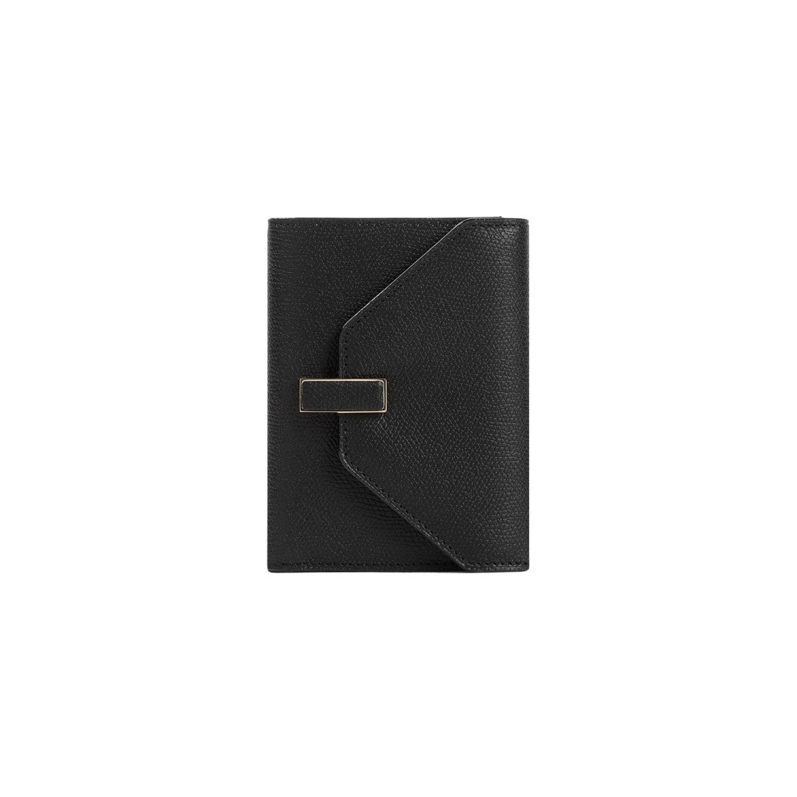 Valextra Compact Black Calf Leather Iside Wallet