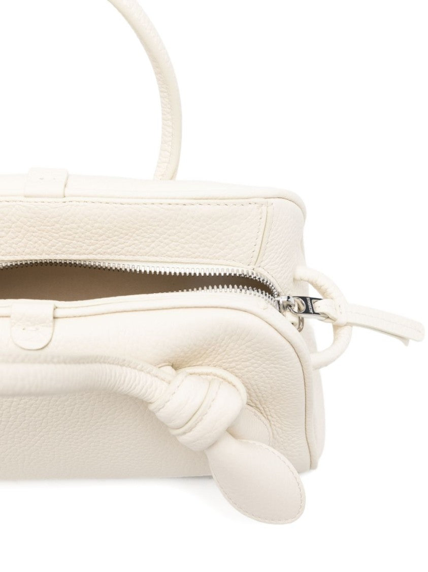 Jacquemus White Knot Detail Top Handle Bag