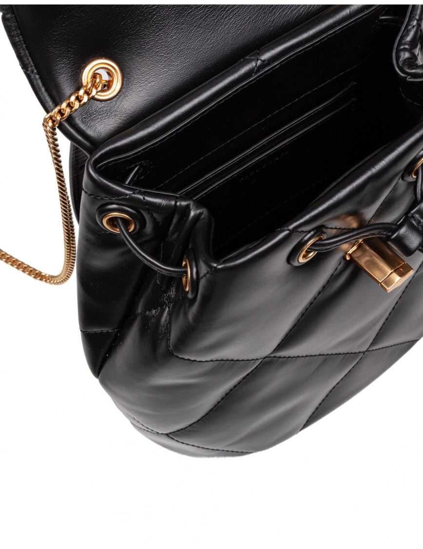 Tory Burch Kira Diamond Leather Mini Backpack Black