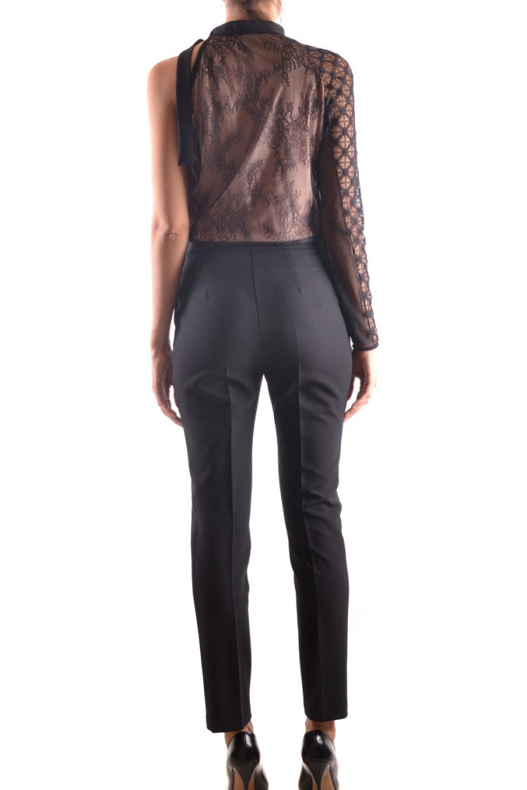 Pinko Asymmetrical Lace Top Ensemble With Tailored Pants