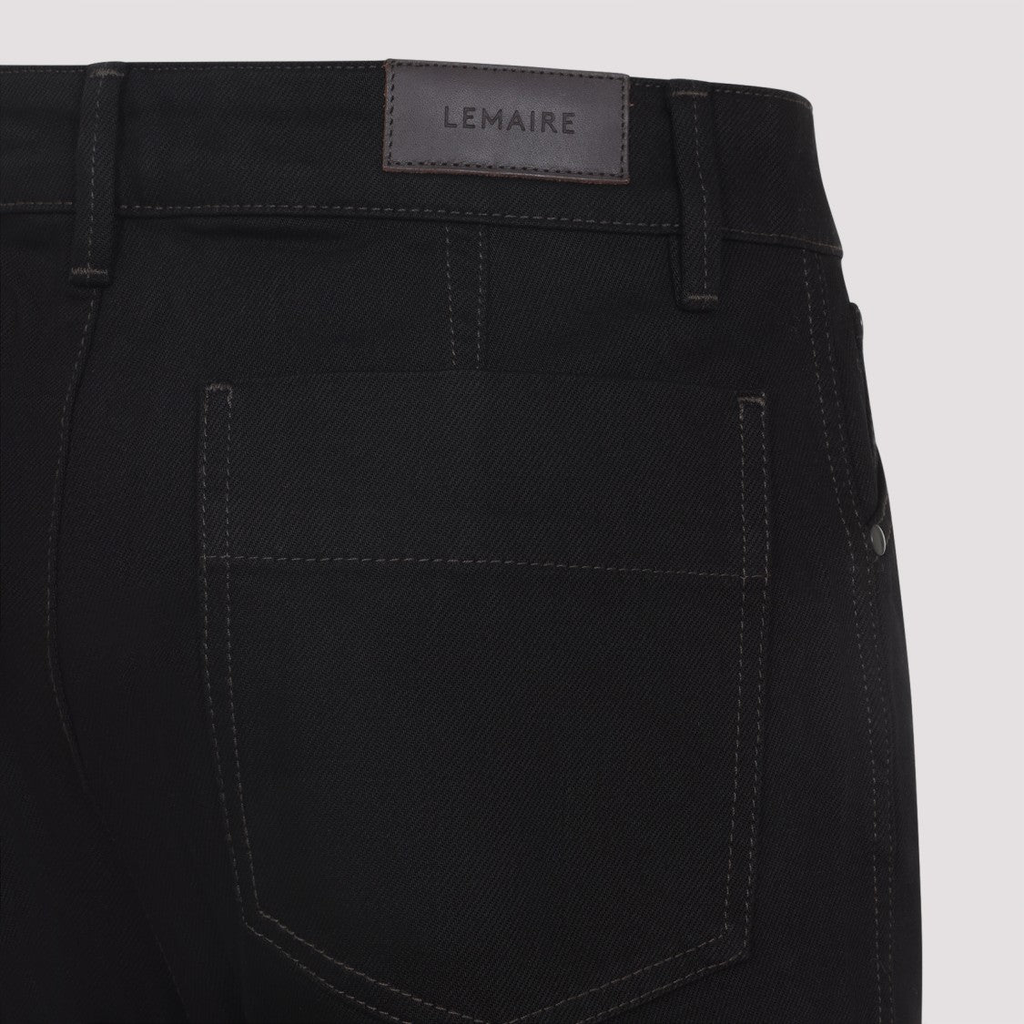 Lemaire Black Cotton Trousers With High Waist