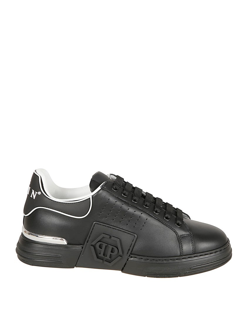 Philipp Plein Low-Top Black Leather Sneakers