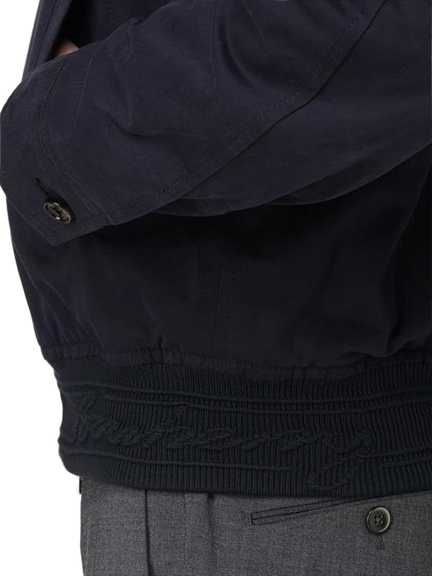 Burberry Structured Front-Zip Jacket With Pointed Collar