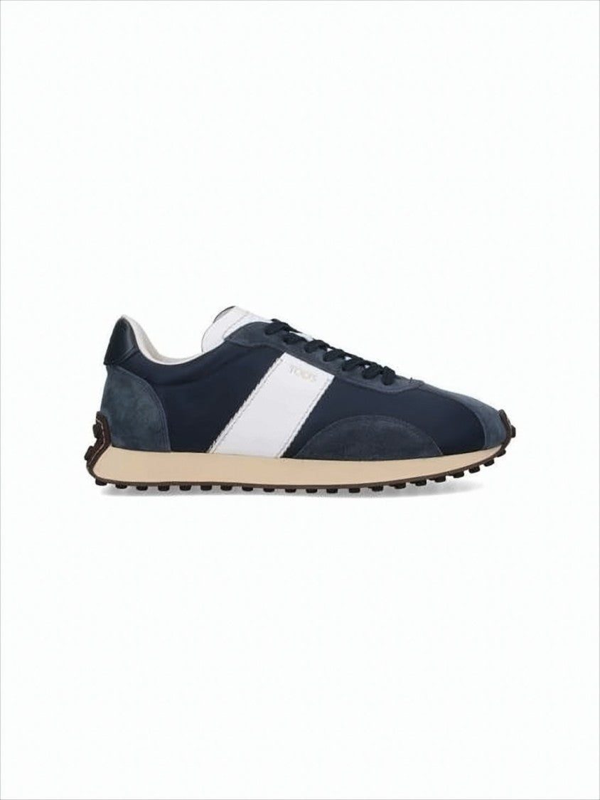 Tod's Suede And Fabric Sneakers With Contrasting Panels