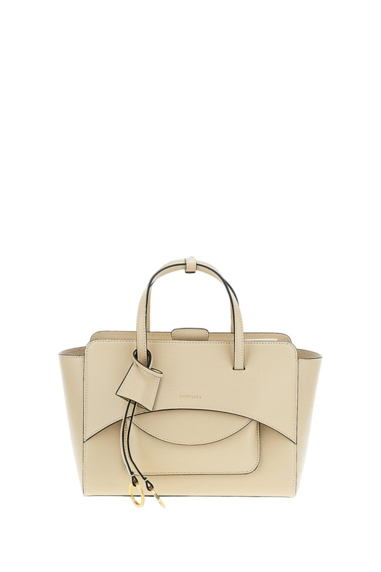 Hidesins White Flap M Leather Crossbody Bag