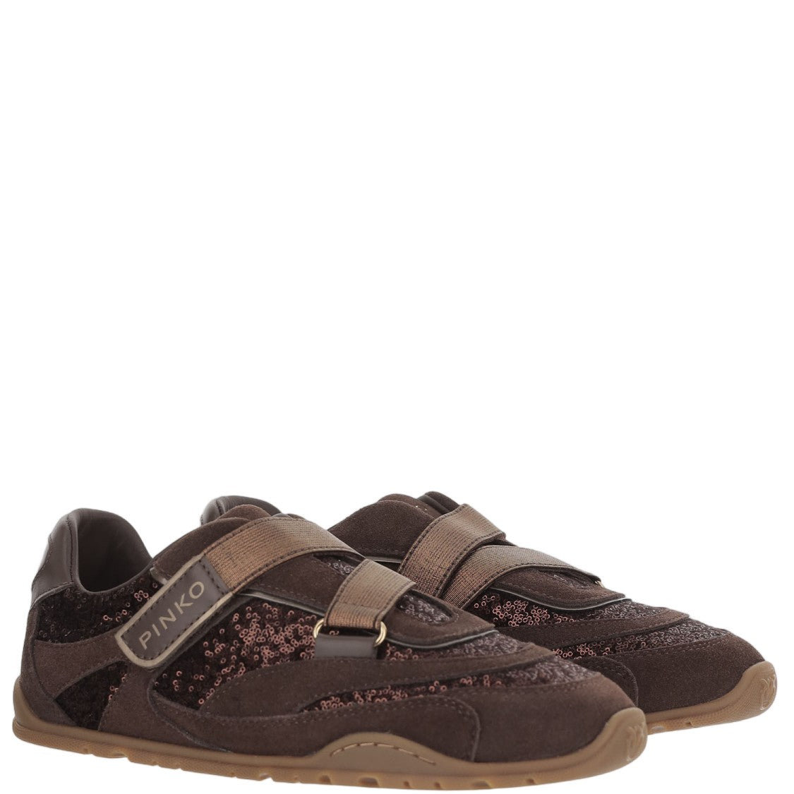 Pinko Brown Yulia 03 Sequined Sneakers