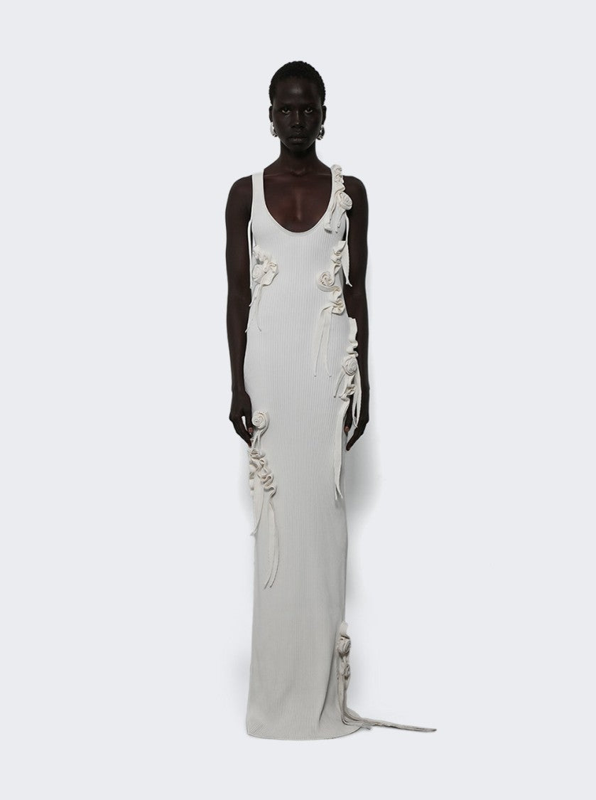 Coperni Knitted Ribbon Long Tank Dress White