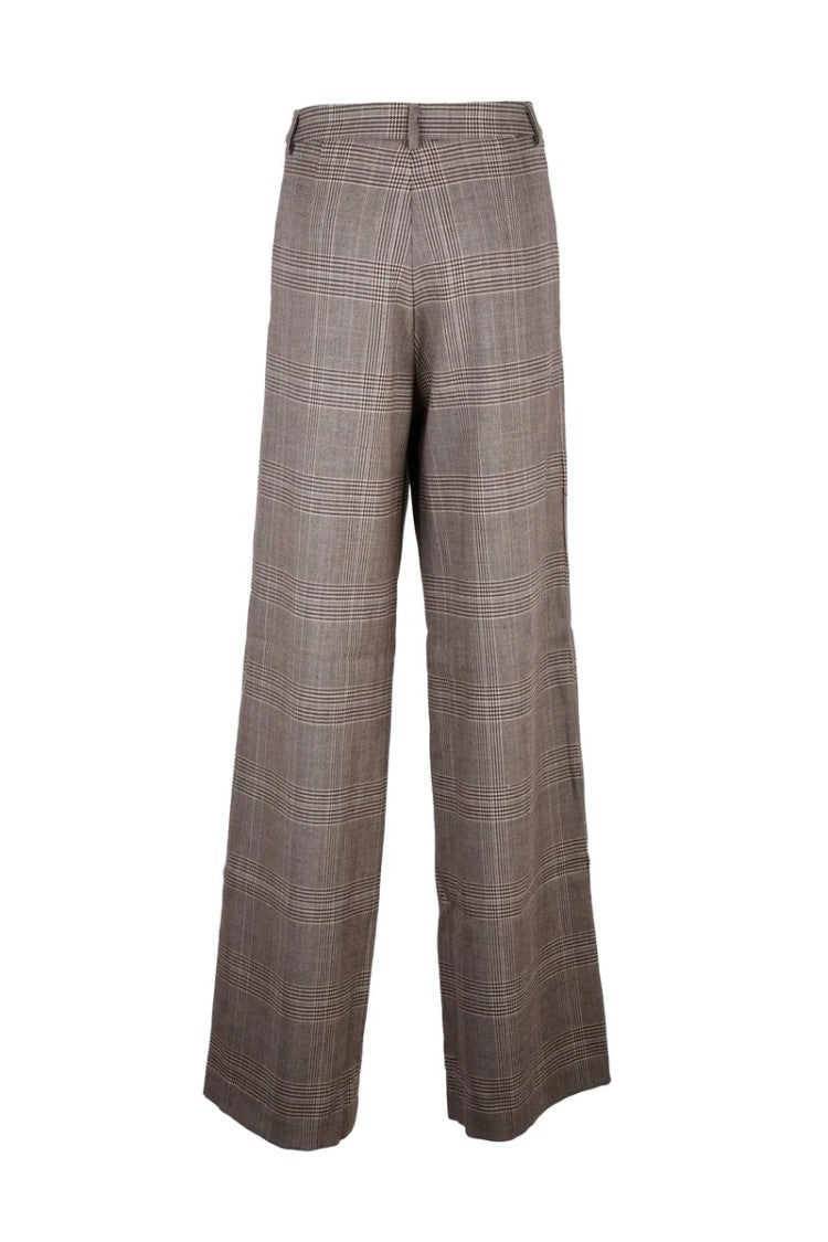 Rue•8Isquit Palazzo Trousers With Low Waist And Checkered Pattern