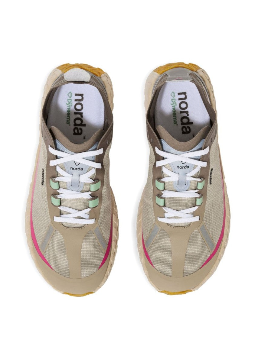 Norda Sleek Lace-Up Sneakers With Sage Green Logo Details