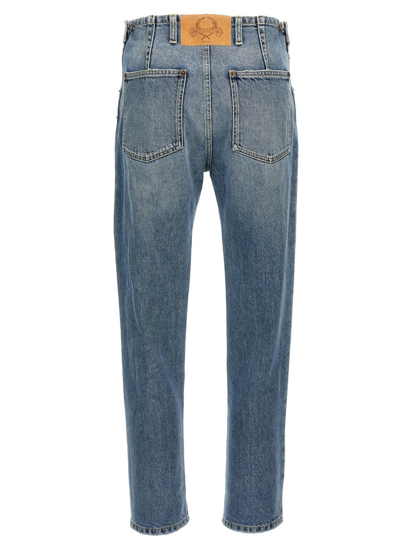 Moschino Mid-Rise Blue Denim Jeans With Five-Pocket Design