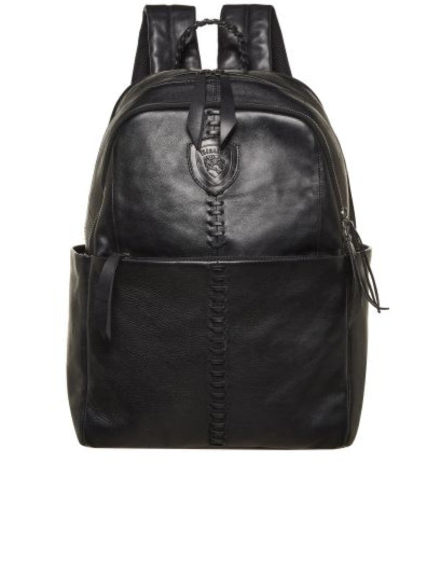 Blauer Smooth Finish Leather Backpack With Central Stitch Detail
