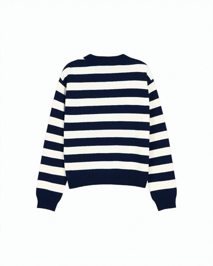 Andersson Bell Striped Sweater With Heart Graphic And Signature Detail