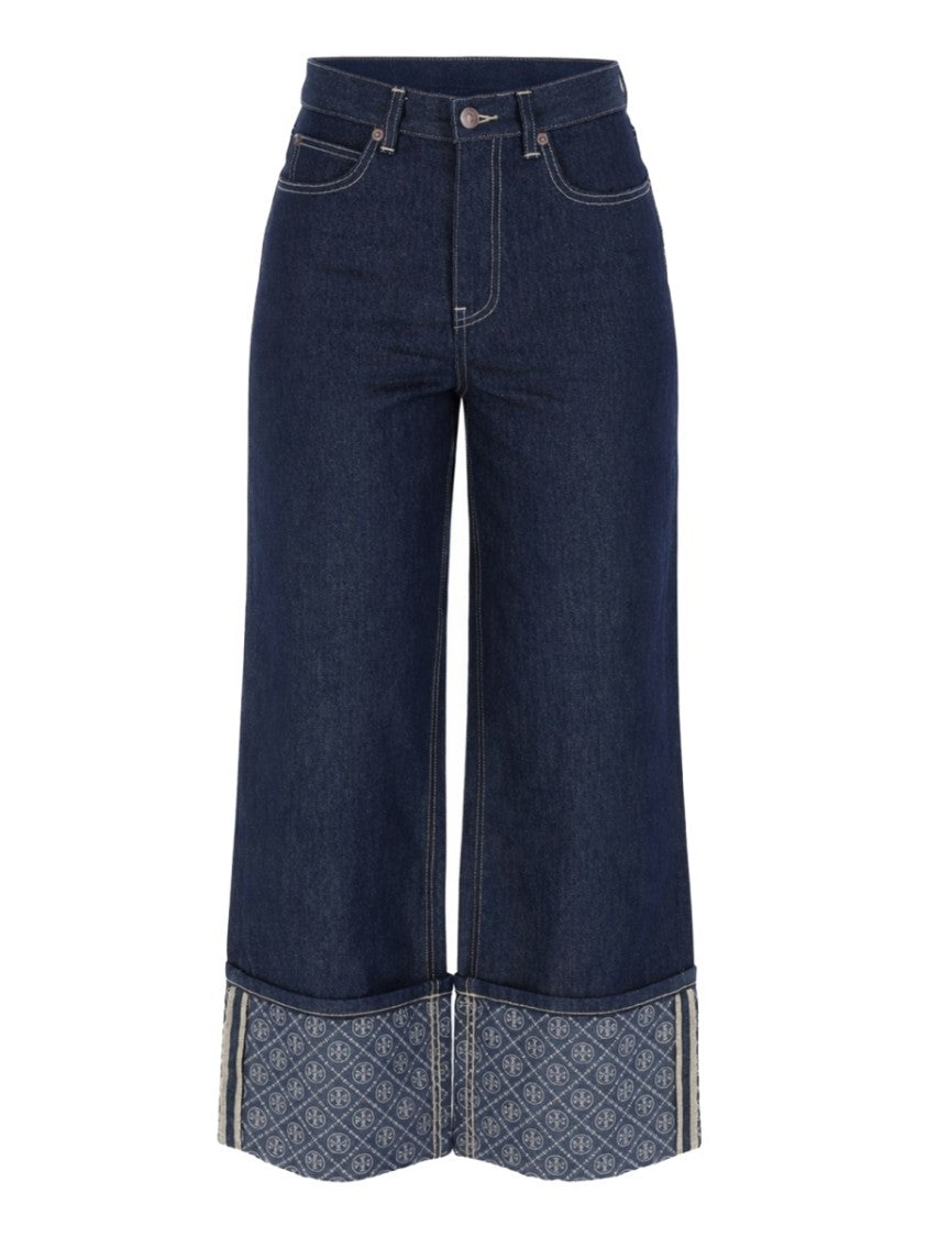 Tory Burch Wide Folded Cuffs Jeans