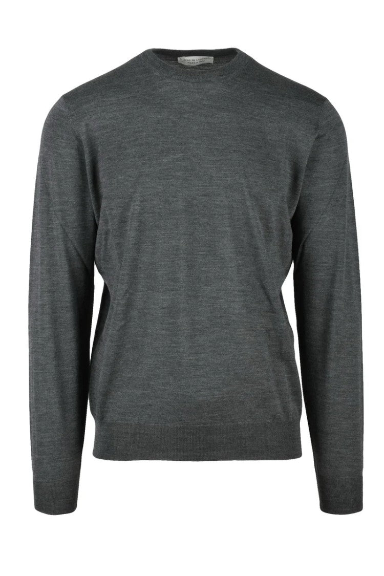 Filippo De Laurentiis Grey Merino Wool Men's Crewneck Sweater
