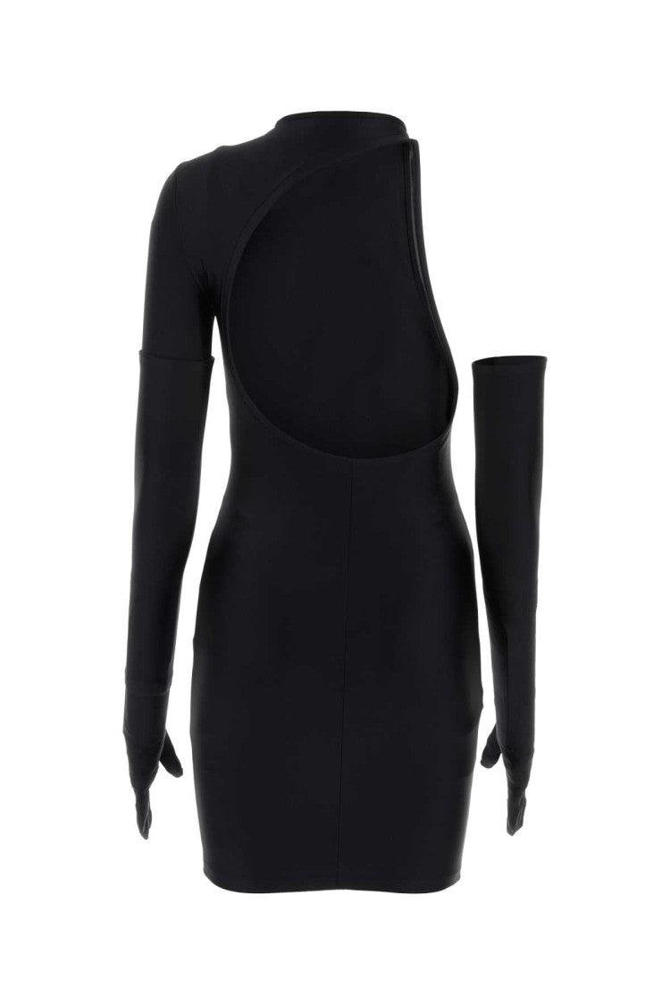 Balenciaga Black Stretch Nylon Mini Dress