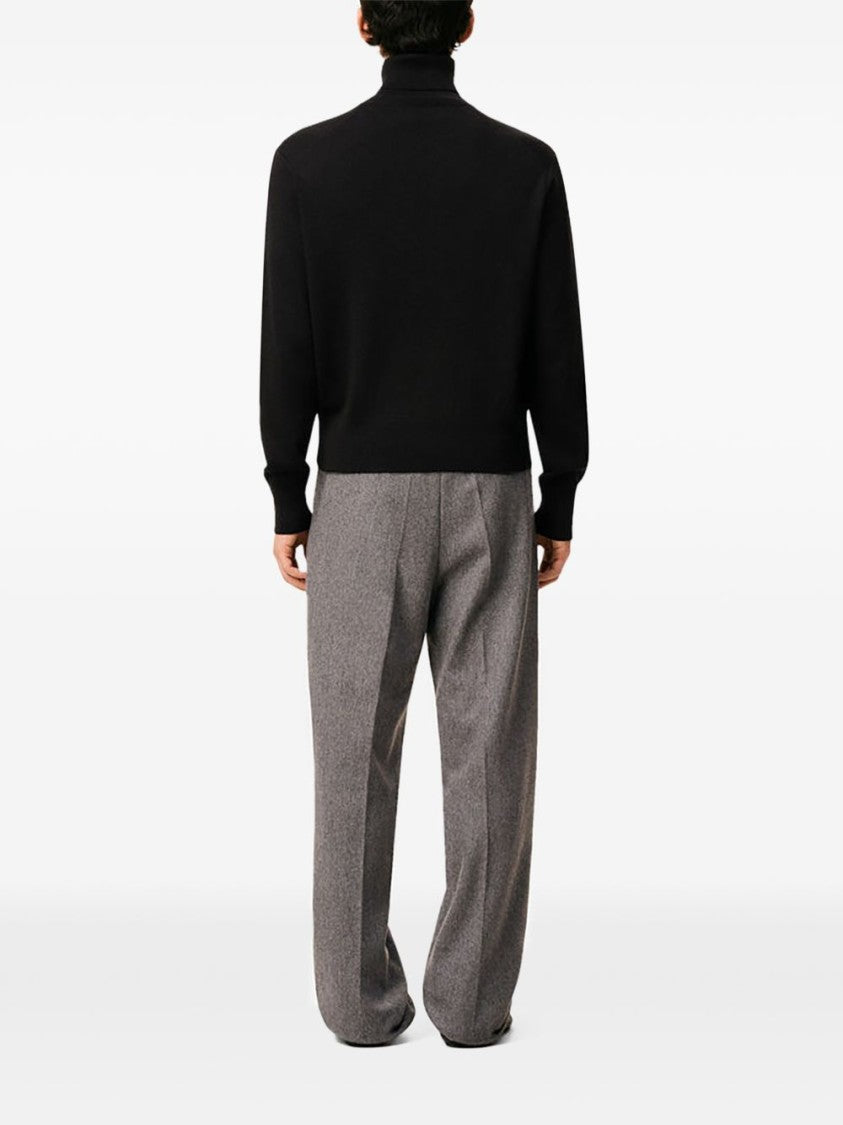 Ami Paris Relaxed Fit Turtleneck Sweater With Embroidered Heart Detail