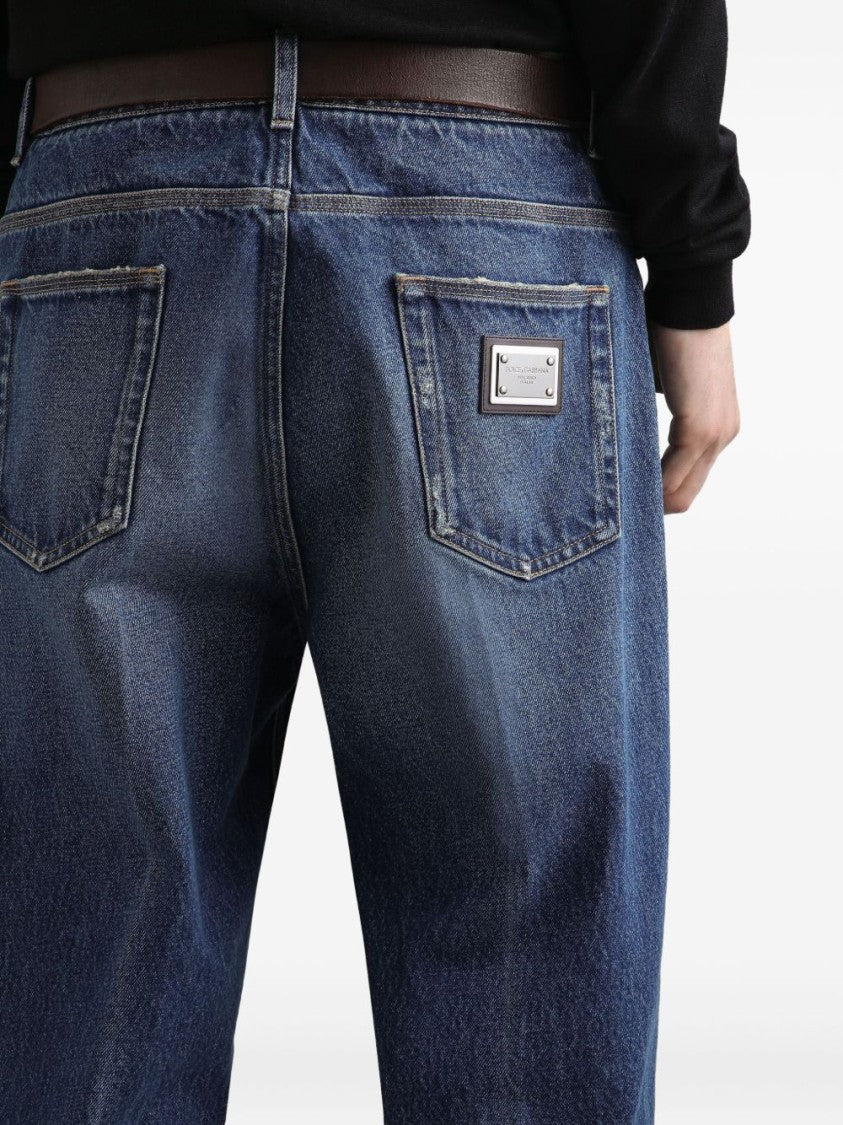 Dolce & Gabbana Relaxed Fit Blue Denim Jeans